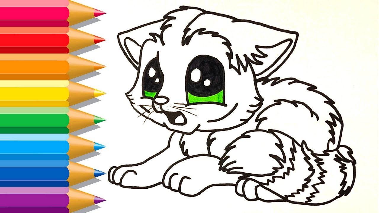 How to draw cute scaredy cat drawing for kids scaredy cat coloring pages for children