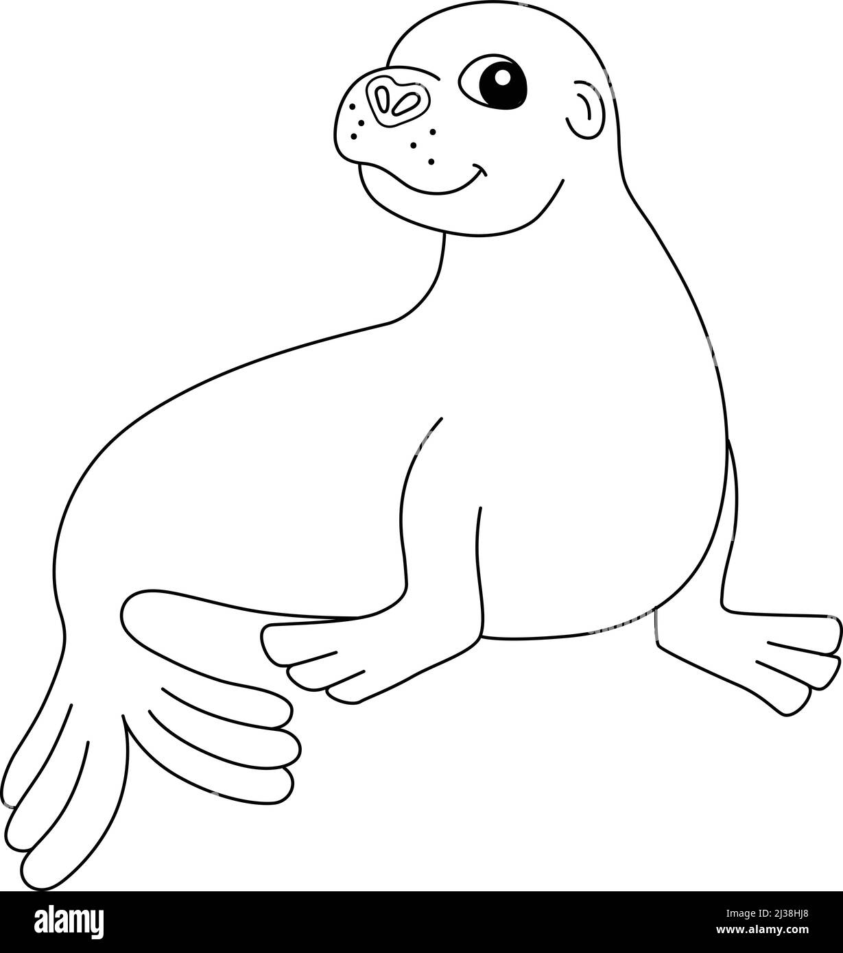 Sea lion animal coloring page isolated for kids stock vector image art