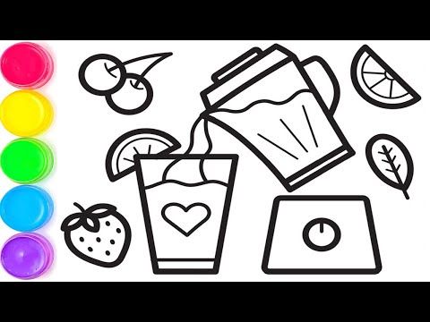 How to draw fruit smoothie easy step by step for kids fruits drawing drawing for kids drawings