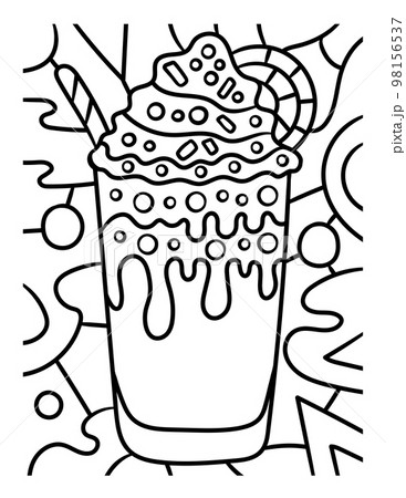 Smoothie sweet food coloring page for kids