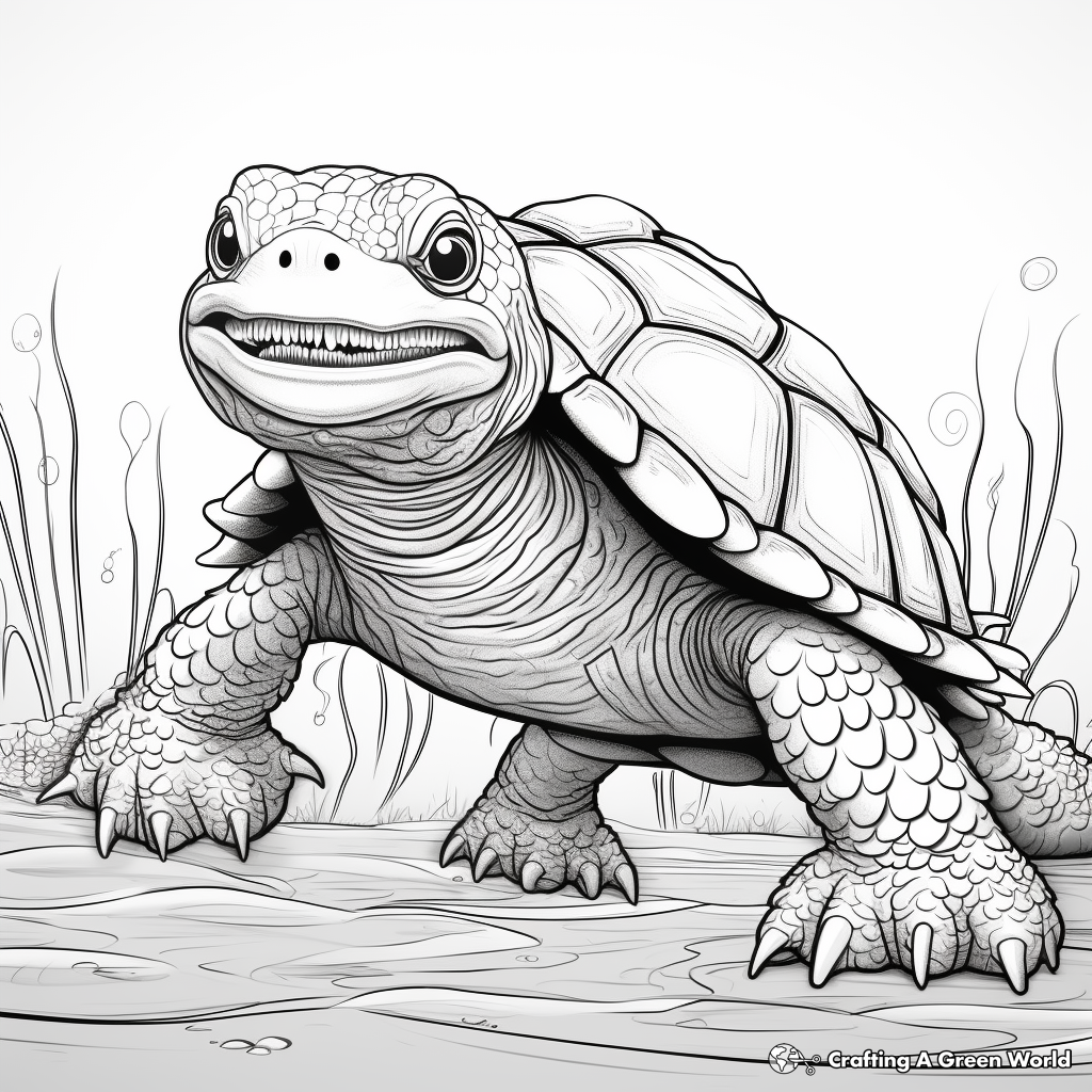 Snapping turtle coloring pages