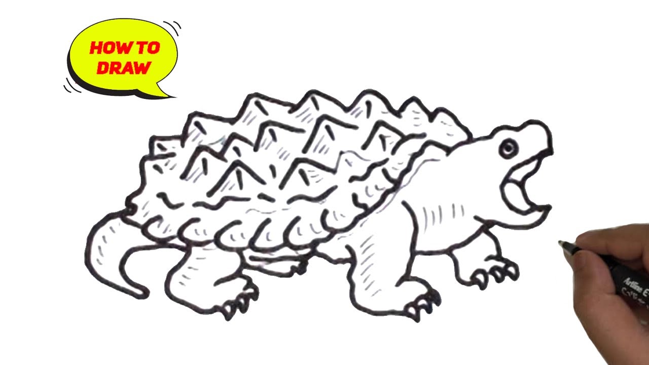 Alligator snapping turtle line drawing how to draw an alligator snapping turtle easy