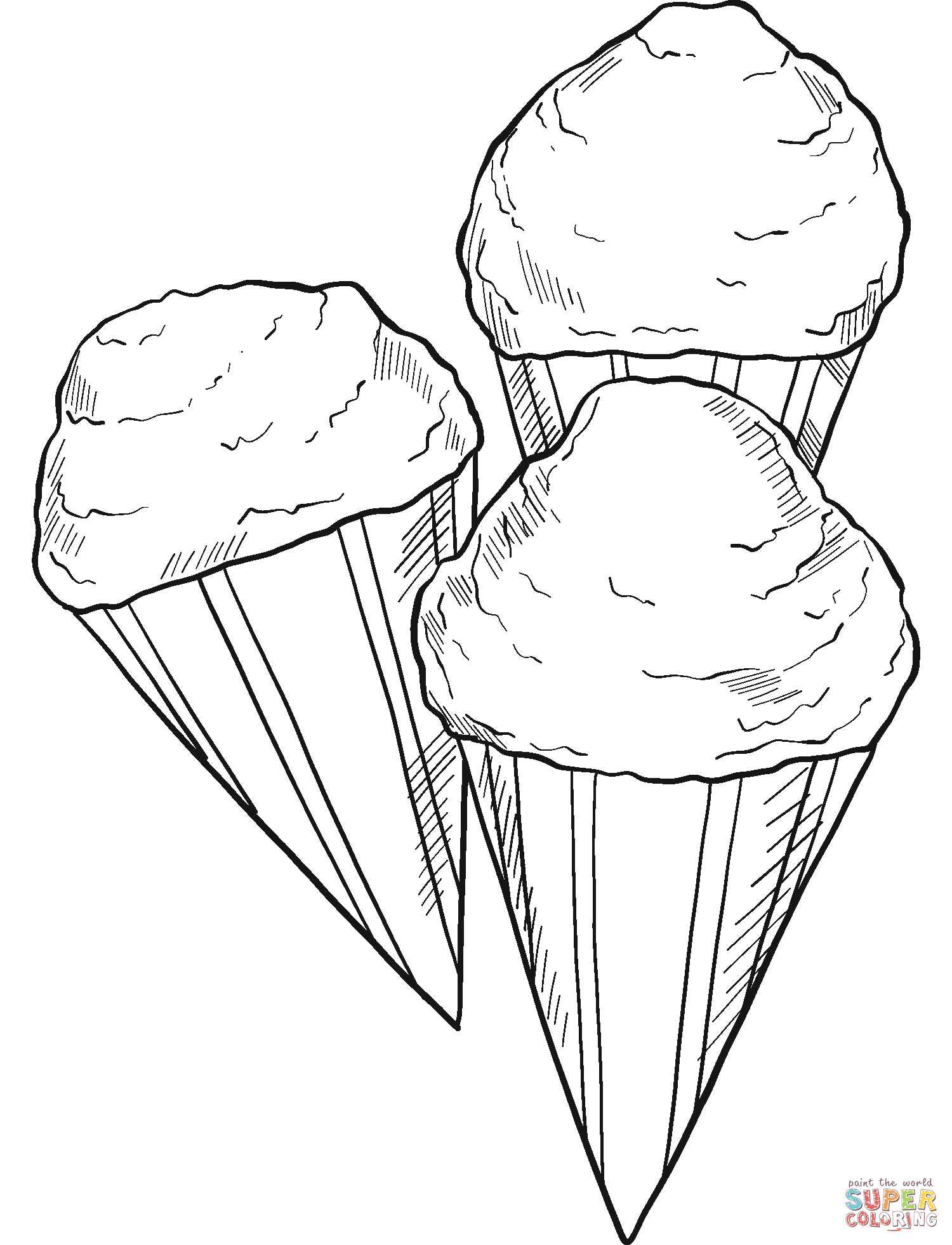 Snow cones coloring page free printable coloring pages