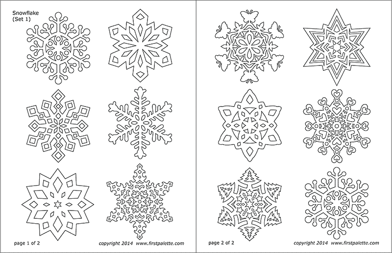 Snowflake coloring pages free printable templates coloring pages