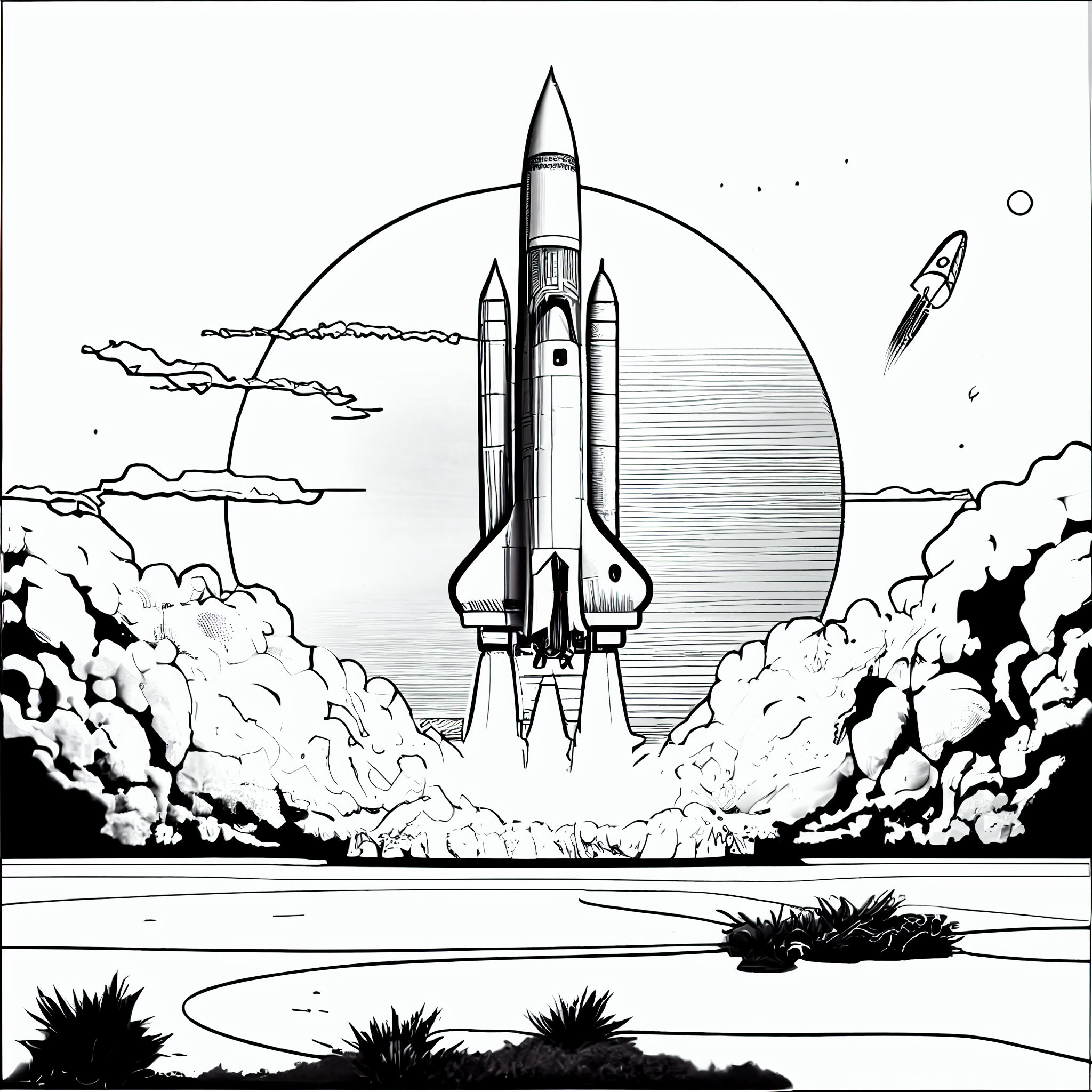 Ready for launch nasa rocket coloring pages for kids and adults instant download for personal artistic enjoyment print paint