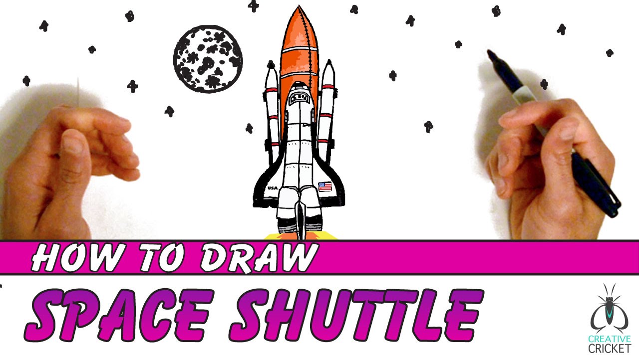 How to draw a spaceship step by step art lesson for kids