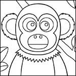 Easy how to draw a squirrel monkey tutorial and monkey coloring page
