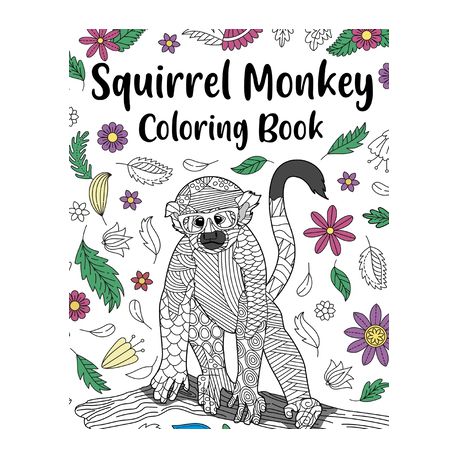 Squirrel monkey coloring book funny quotes and freestyle drawing pages safari jungle animals shop today get it tomorrow