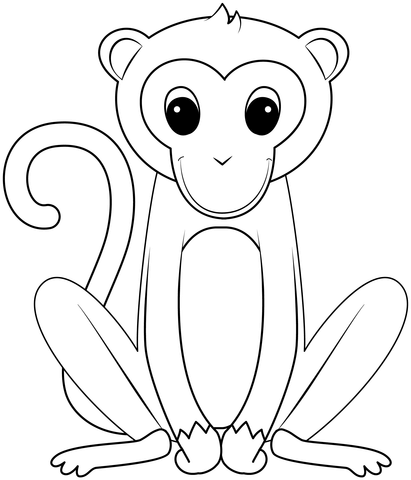 Monkey coloring page free printable coloring pages
