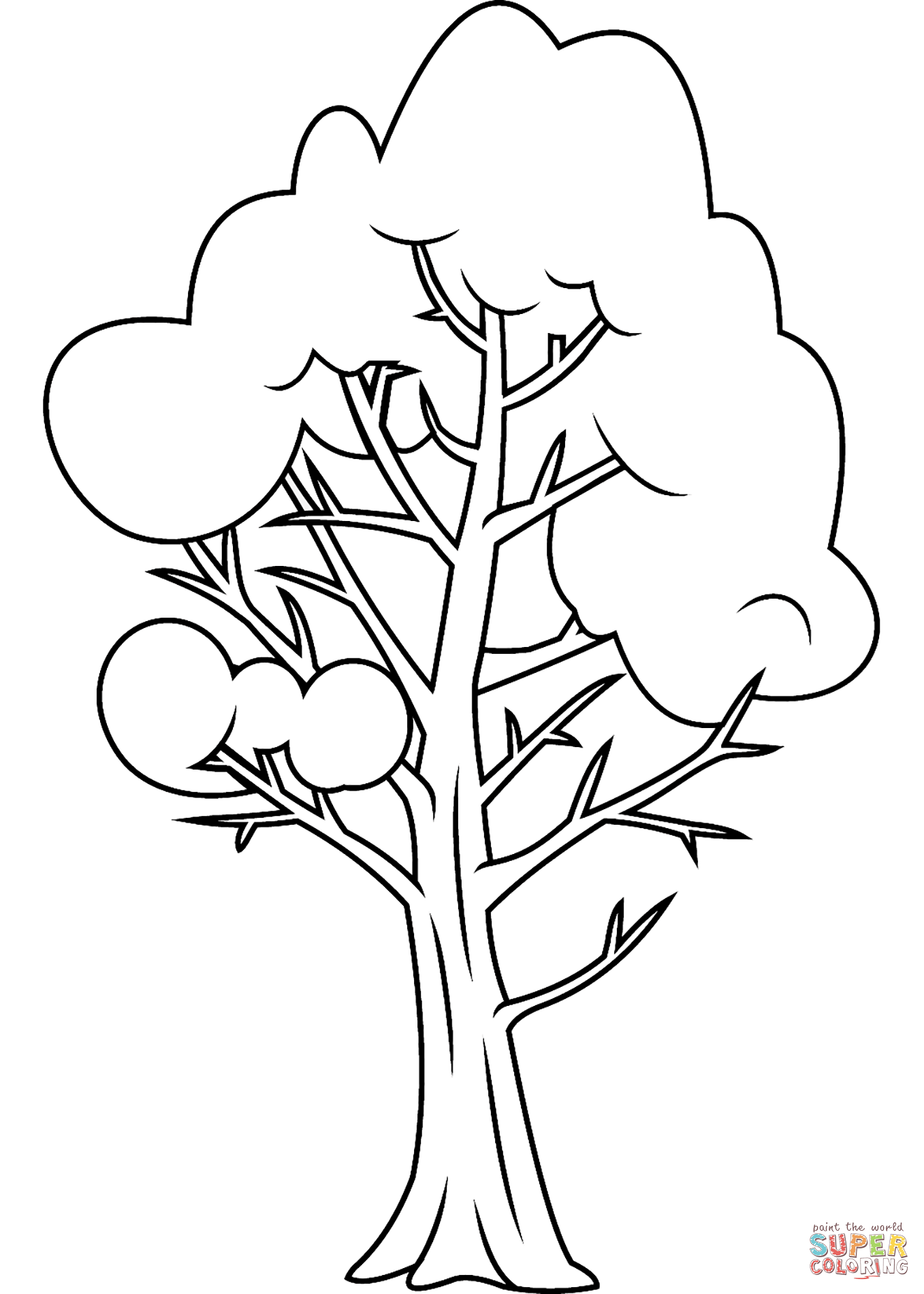 Winter tree coloring page free printable coloring pages