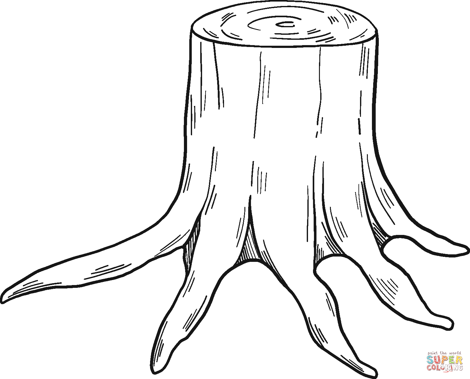 Tree stump coloring page free printable coloring pages