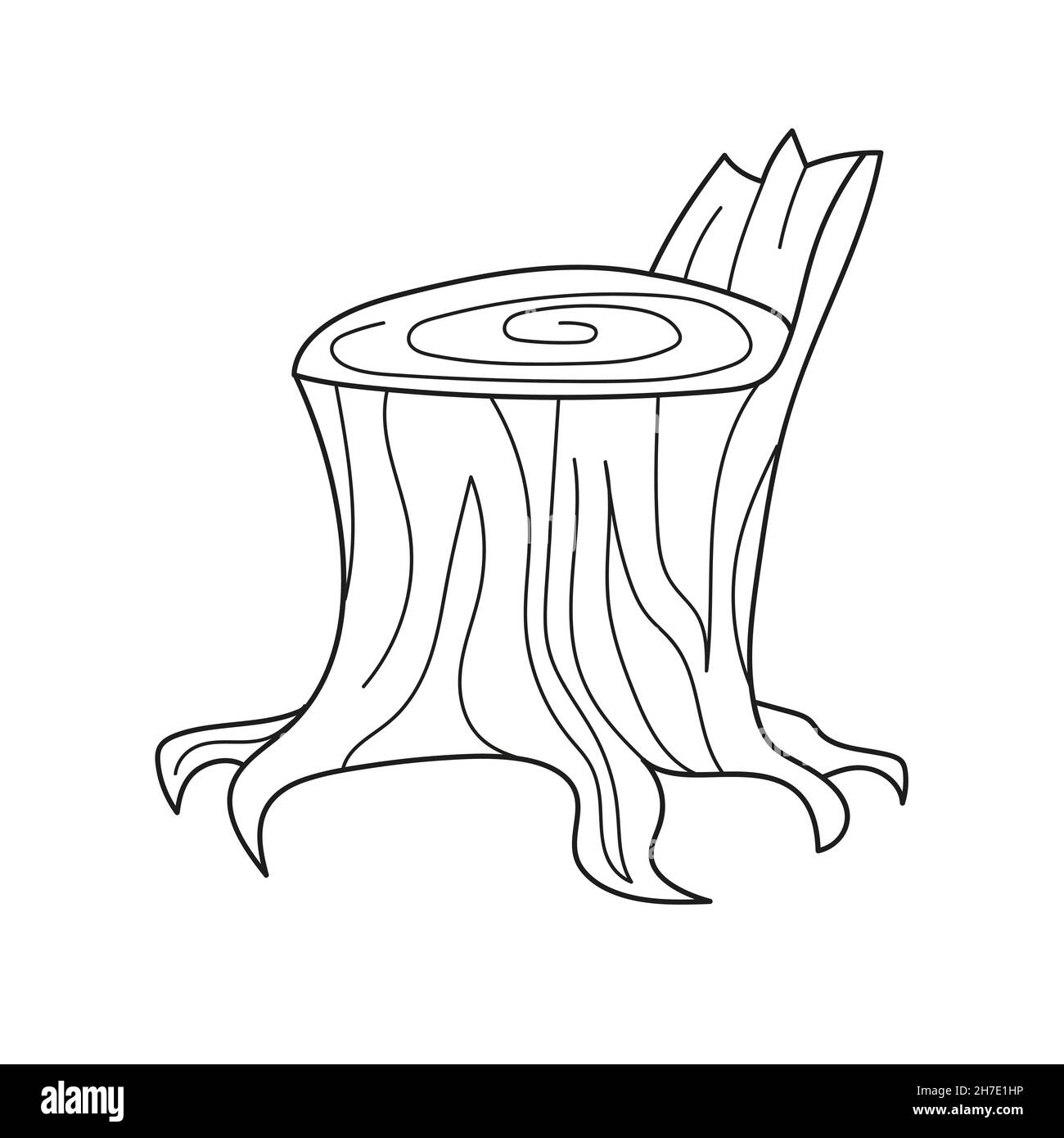 Simple coloring page coloring book or page cartoon illustration of funny stump for children stock vector image art