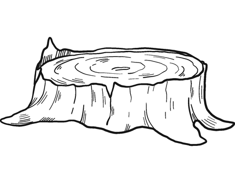 Tree stump coloring page free printable coloring pages