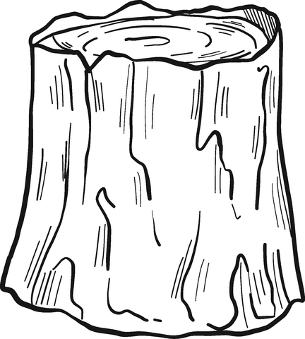 Tree stump coloring page free printable coloring pages