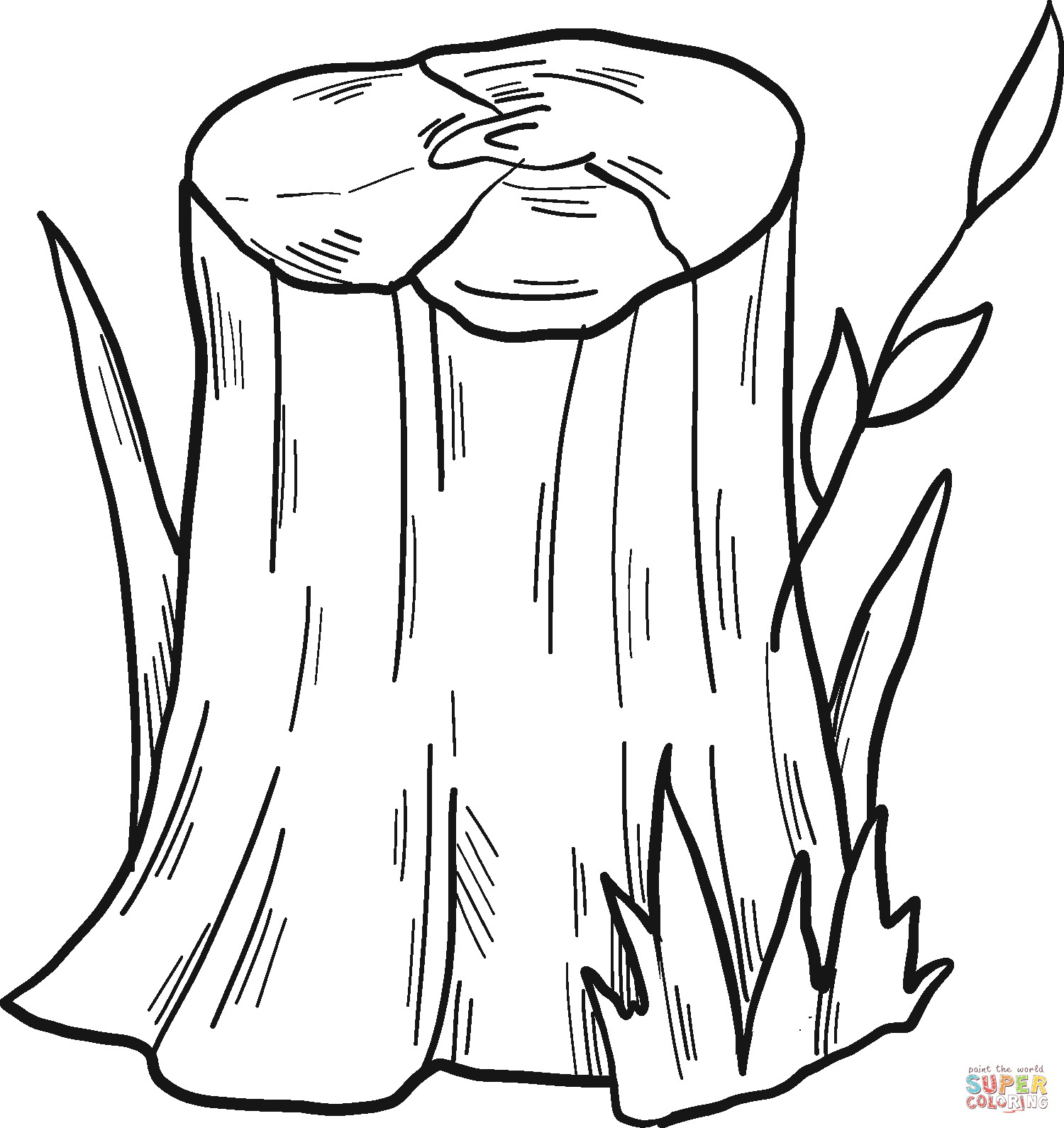 Tree stump coloring page free printable coloring pages