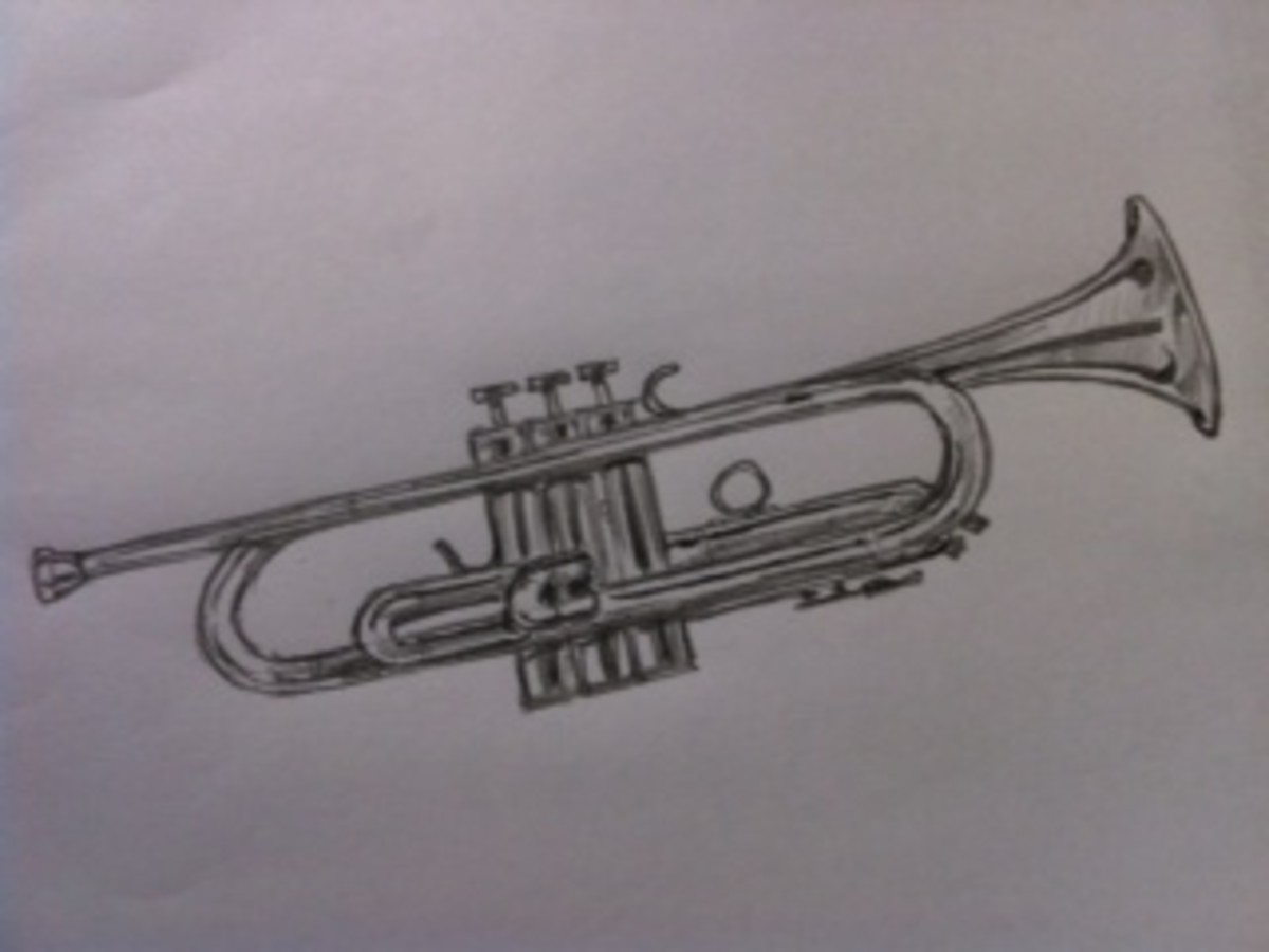 How to draw a trumpet