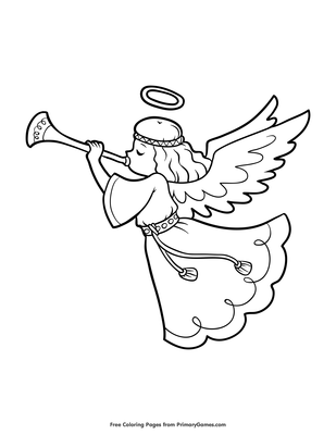 Angel sounding trumpet coloring page â free printable pdf from