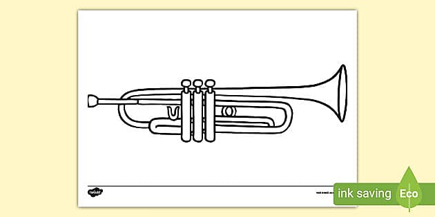 Trumpet colouring sheet teacher made