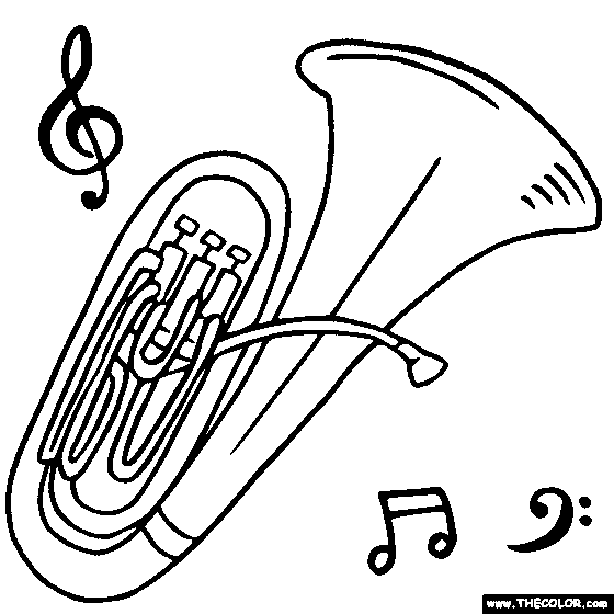 Tuba musical instrument coloring page tuba coloring pages musicals