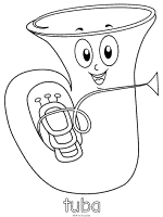 Brass musical instruments coloring pages