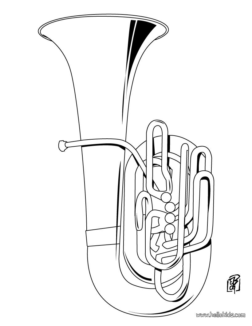 Musical instrument coloring pages