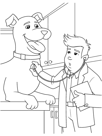 Veterinarian coloring page