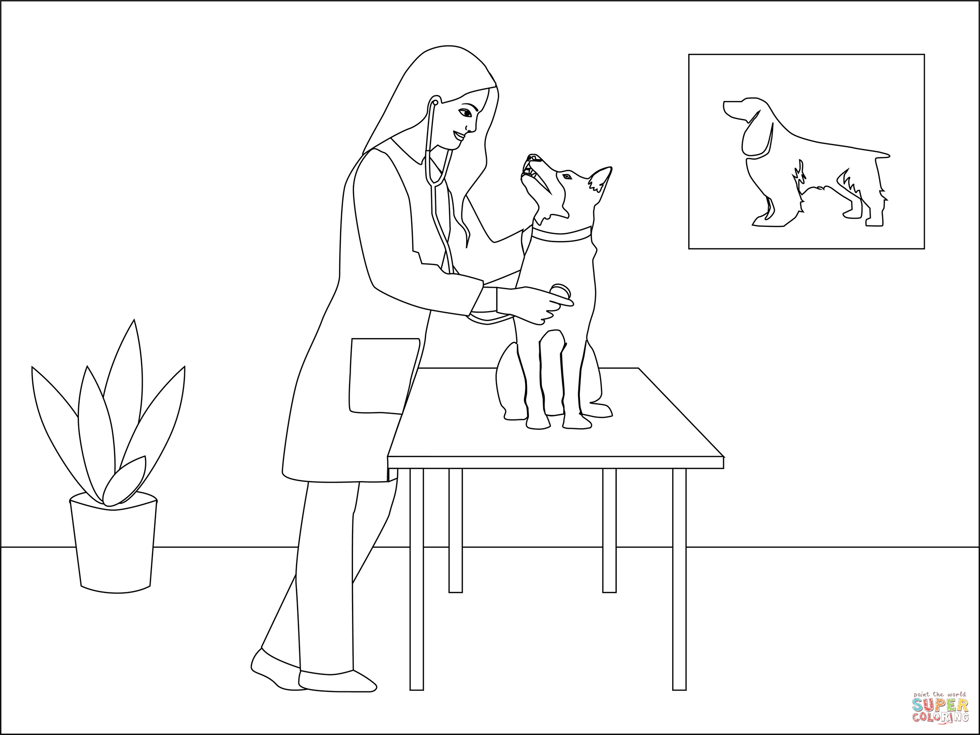 Veterinary coloring page free printable coloring pages