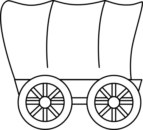 Covered wagon coloring page free printable coloring pages