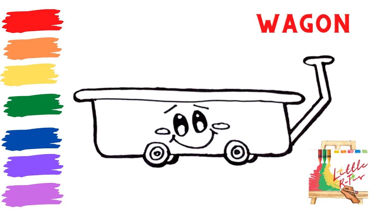 How to draw a red wagon easy quick drawing and coloring tutorial