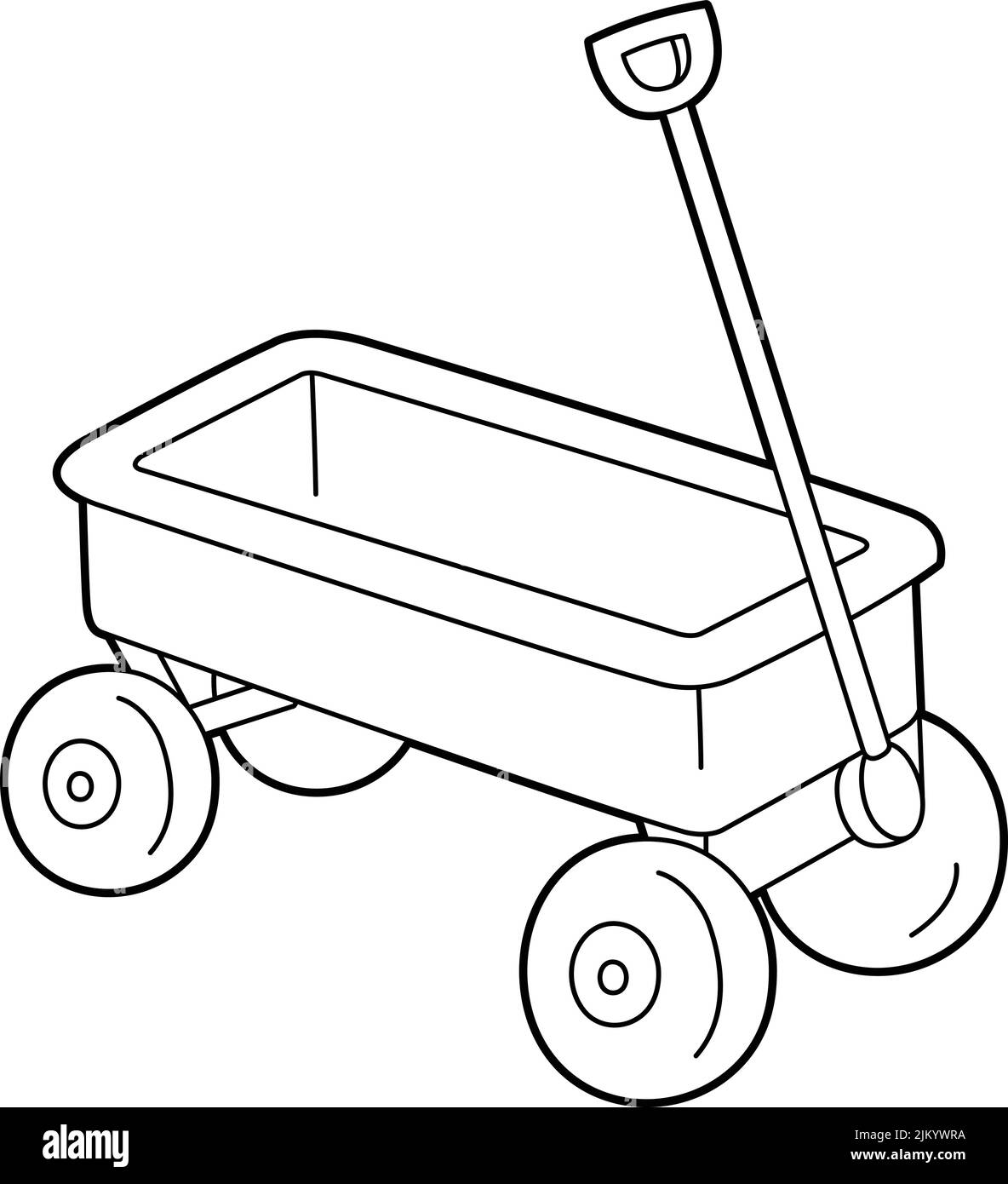 Wagon vehicle coloring page for kids stock vector image art