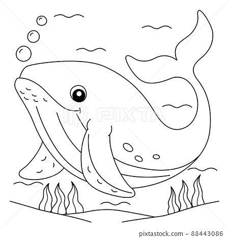 Humpback whale coloring page for kids