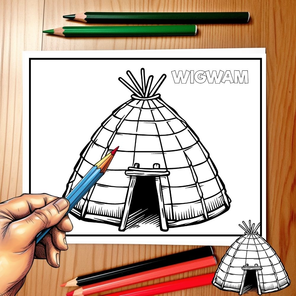 Native american homes outline clipart coloring pages made by teachers