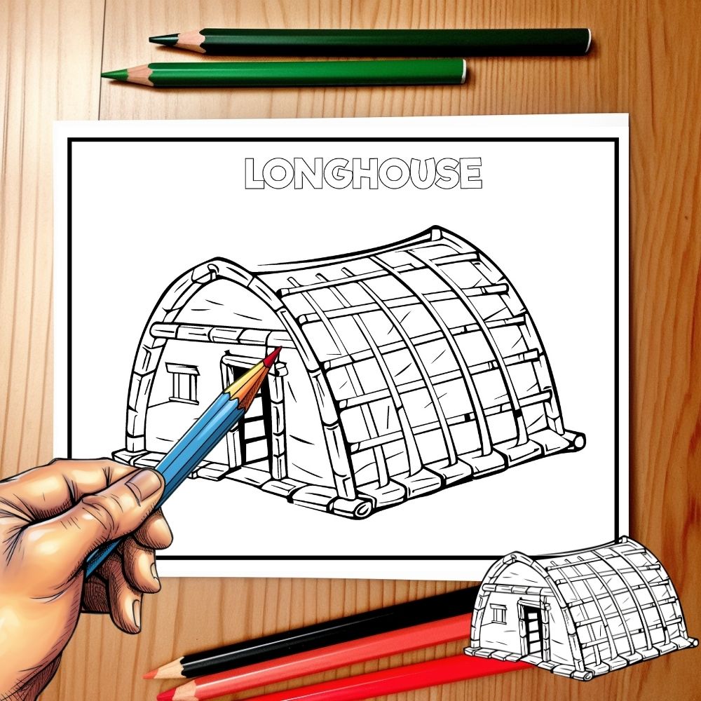 Native american homes outline clipart coloring pages made by teachers