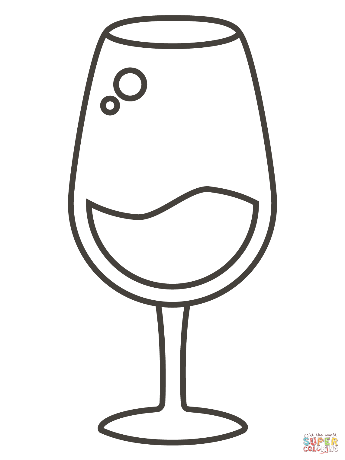 White wine glass coloring page free printable coloring pages