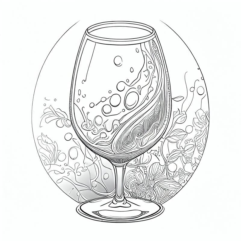 Wine glass coloring book stock illustrations â wine glass coloring book stock illustrations vectors clipart