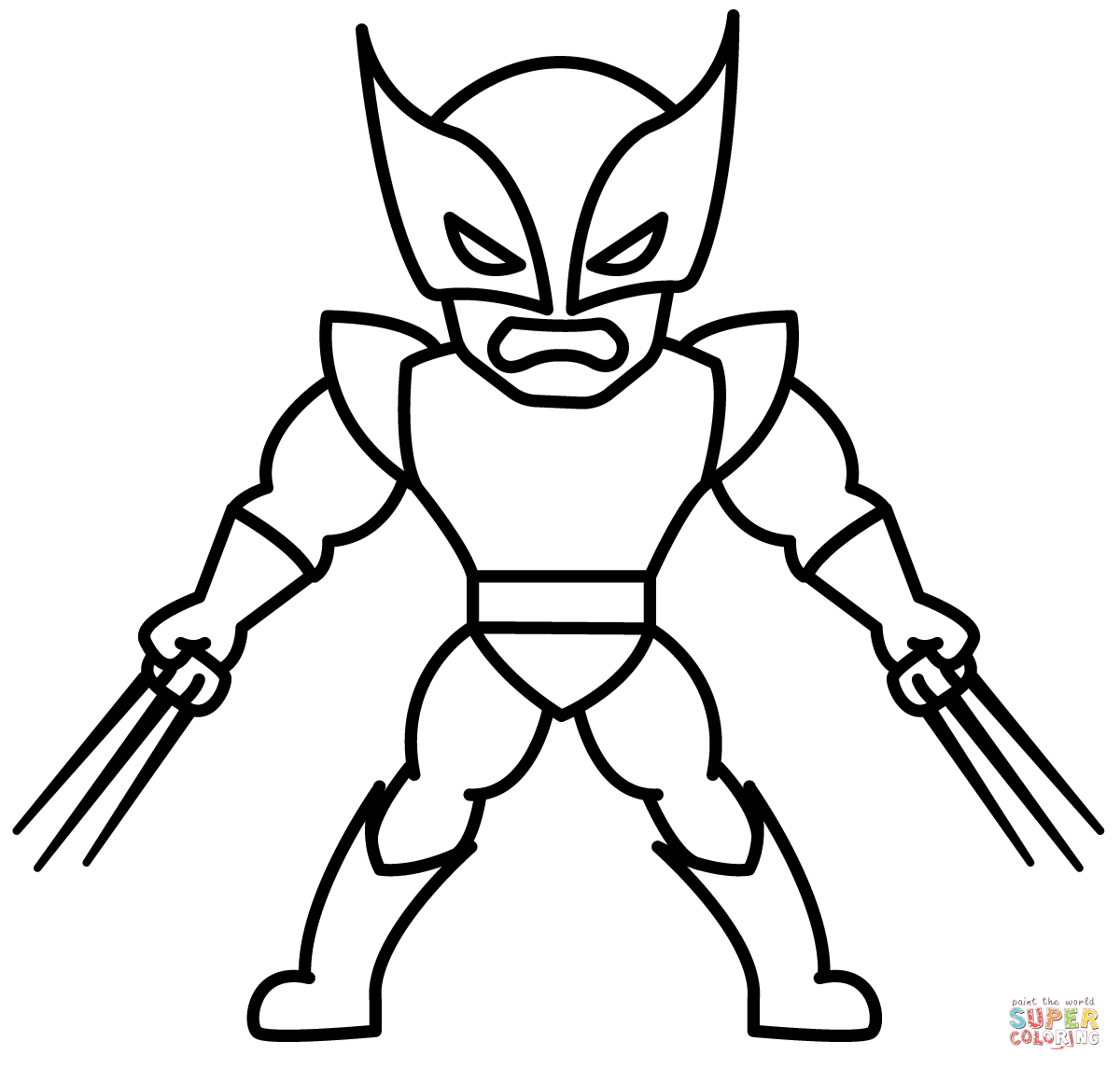 Chibi wolverine coloring page free printable coloring pages