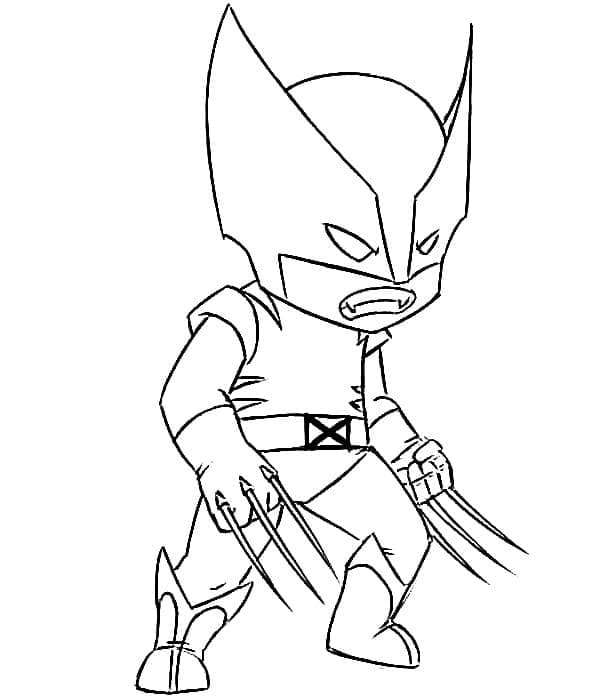 Little angry wolverine coloring page