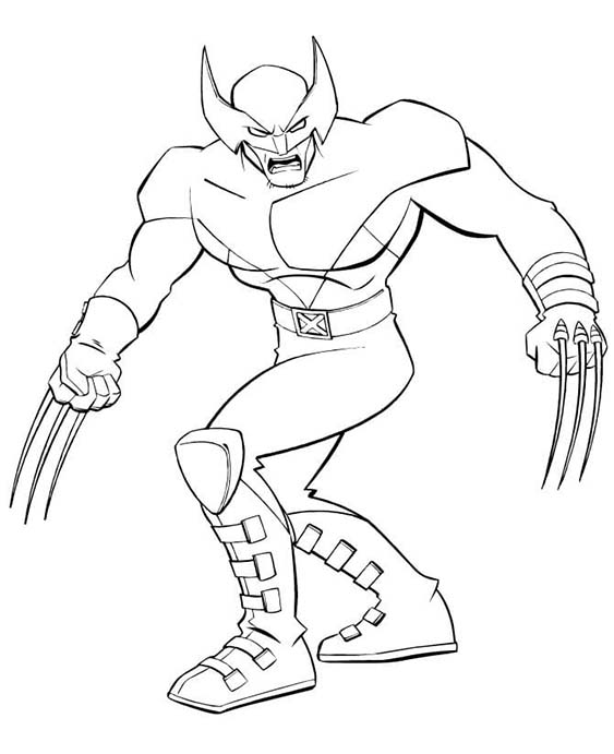 Free easy to print wolverine coloring pages