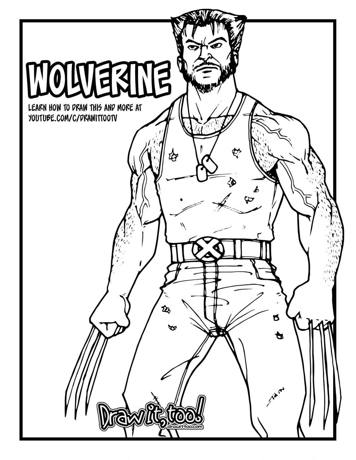 How to draw wolverine x