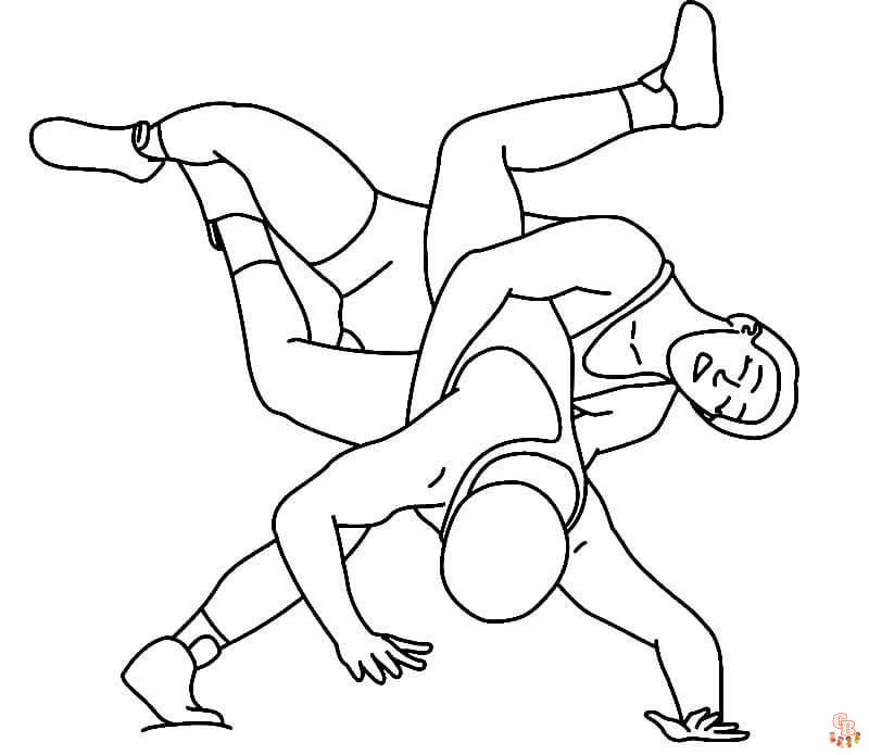 Printable wrestling coloring pages free for kids and adults