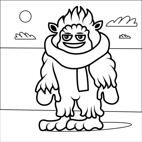 Christmas yeti coloring page free printable coloring pages