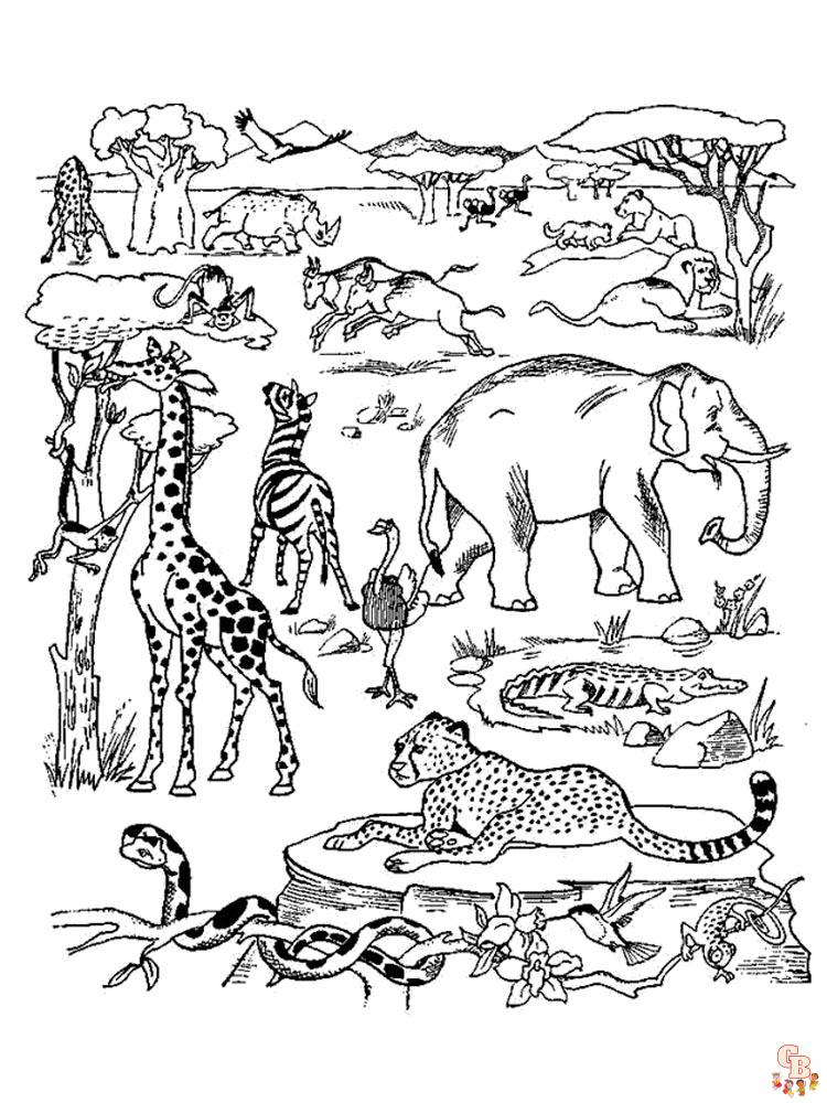 African animals coloring pages