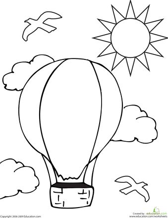 Color the hot air balloon worksheet education hot air balloon drawing balloons air balloon