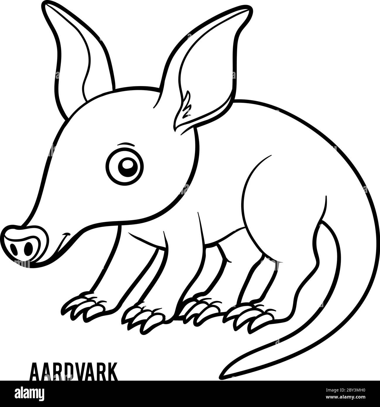 Coloring book for children aardvark stock vector image art