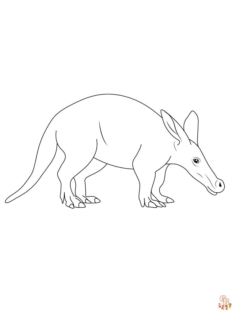 Aardvark coloring pages free and printable for kids