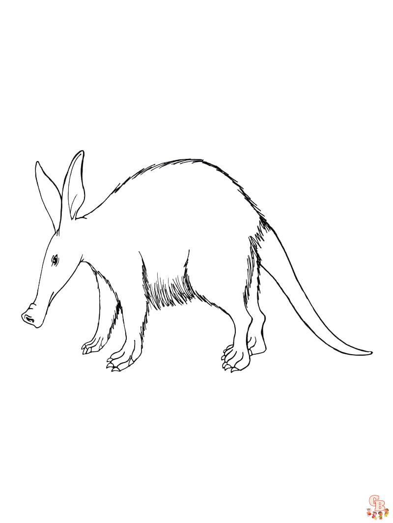 Aardvark coloring pages free and printable for kids