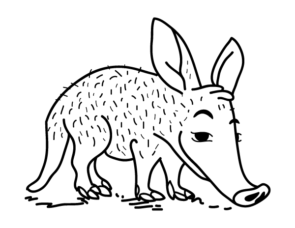 Printable aardvark coloring page