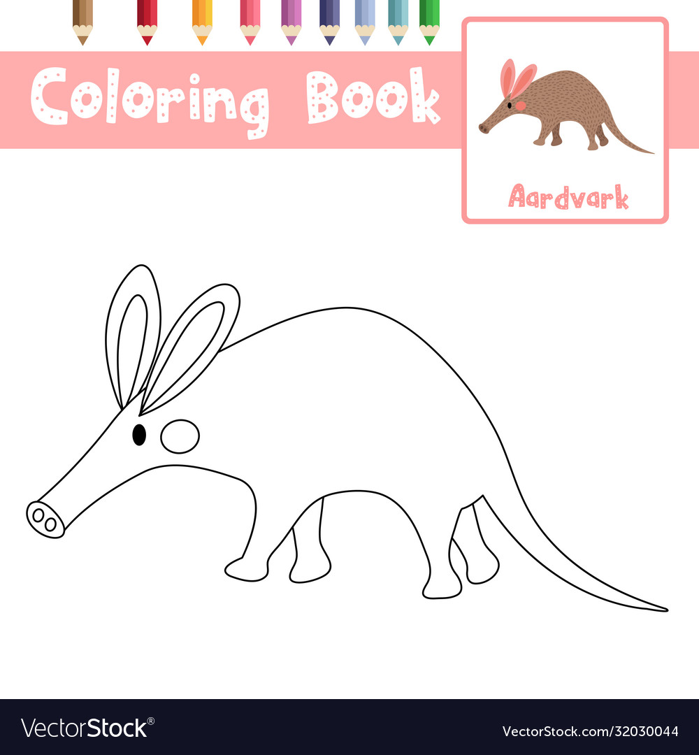 Coloring page aardvark royalty free vector image