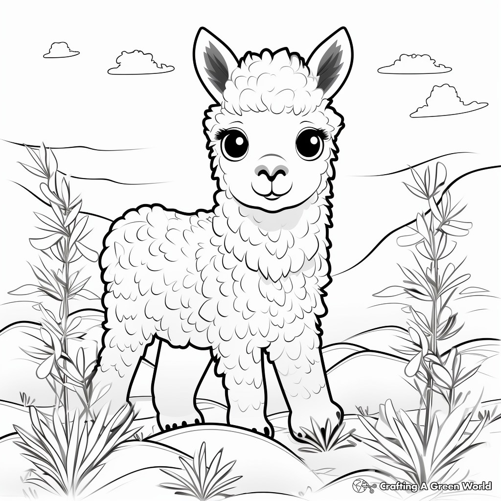 Alpaca coloring pages