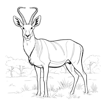 Premium vector antelope coloring pages for kids